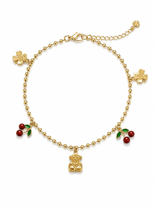 Ankle Cherry Teddy Charm