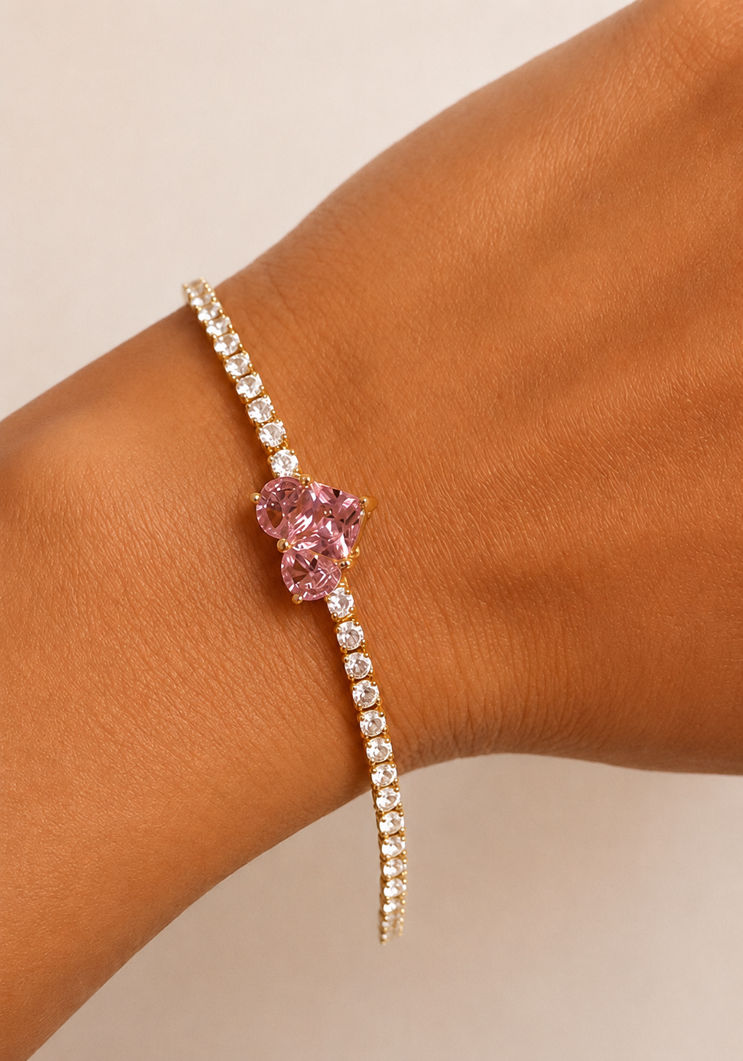Brazalete corazón rosa