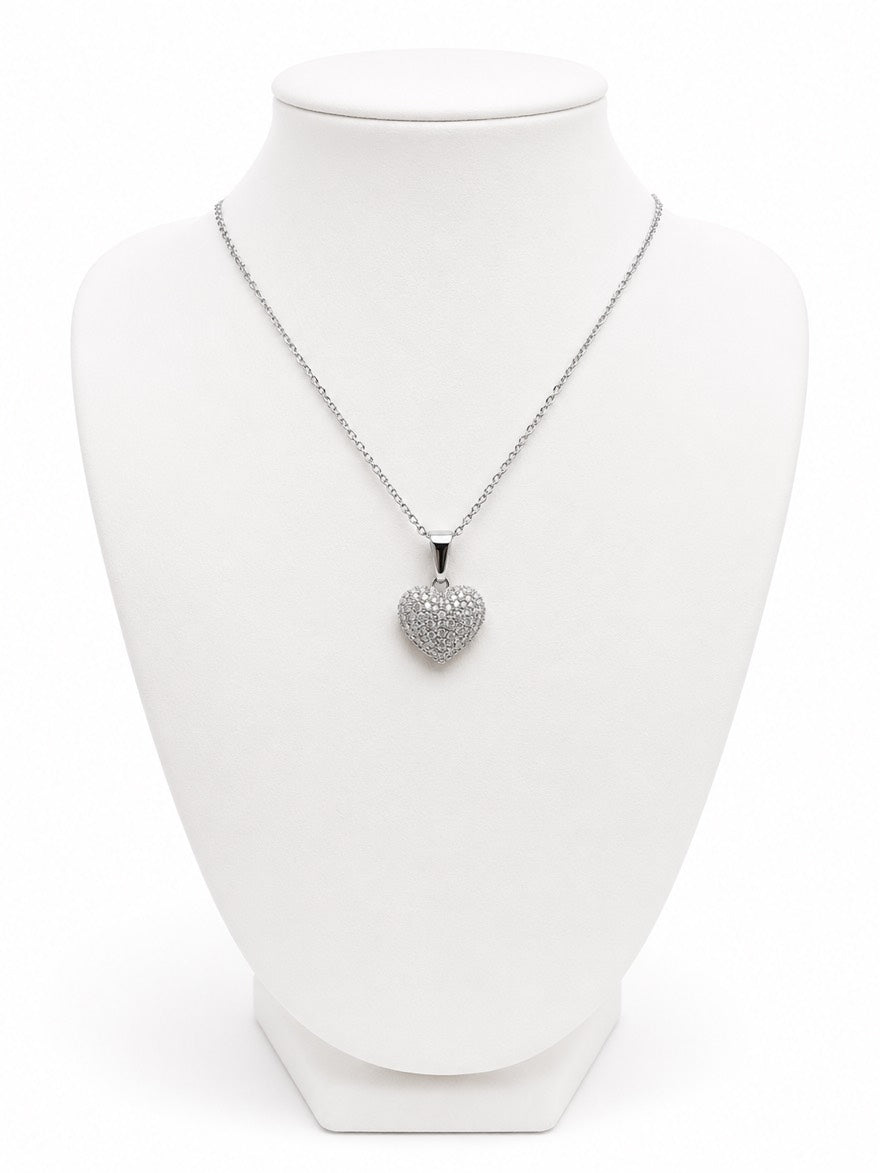 Cadena Silver Heart Glow