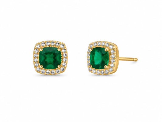 Aretes verde esmeralda