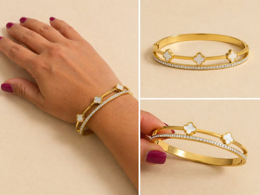 Pulsera dorada vc blanca